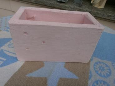 Aufbewahrungsbox Ordnungsbox Box Kiste Holz offen shabby vintage rosa Landhaus versandkostenfrei