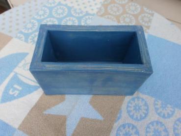 Aufbewahrungsbox Ordnungsbox Box Kiste Holz offen shabby vintage blau Landhaus versandkostenfrei