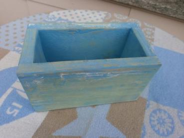 Aufbewahrungsbox Ordnungsbox Box Kiste Holz offen shabby vintage hellblau Landhaus versandkostenfrei