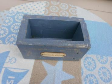 Aufbewahrungsbox Ordnungsbox Box Kiste Holz offen shabby vintage blau Landhaus versandkostenfrei