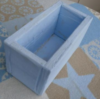 Aufbewahrungsbox Ordnungsbox Box Kiste Holz offen shabby vintage hellblau Landhaus versandkostenfrei