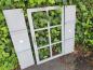 Preview: Deko Sprossenfenster ( 115 cm x 50 cm ) mit Metallgriff + 2 Läden grau shabby chic Vintage Landhaus - Handarbeit ( indoor / outdoor )