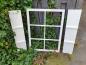 Preview: Deko Sprossenfenster ( 55 cm x 80 cm ) mit 2 Fensterläden edelweiß matt shabby chic Vintage Landhaus - Handarbeit ( indoor / outdoor )