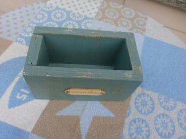 Aufbewahrungsbox Ordnungsbox Box Kiste Holz offen shabby vintage grün Landhaus versandkostenfrei