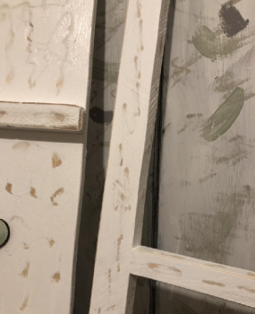 Deko Sprossenfenster mit Metallgriff und 2 Fensterläden set